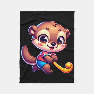 Cobertor De Velo Mascote Esportivo Fofo de Cartum de Hockey de Camp