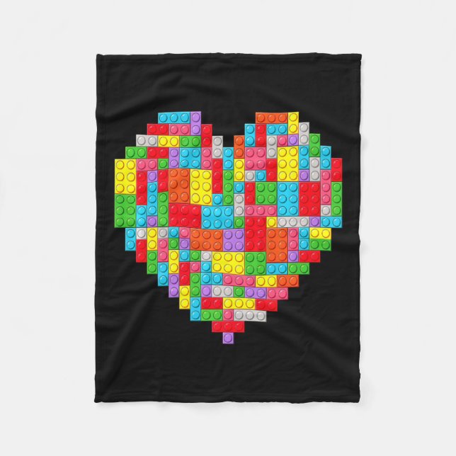 Cobertor De Velo Master Builder Block Brick Building Heart Valentin (Frente)