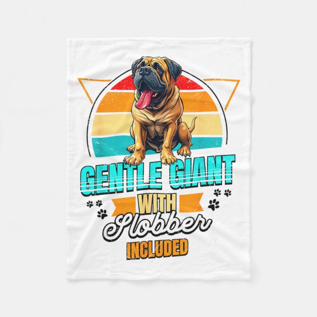 Cobertor De Velo Mastiff Lover Funny Mastiff Dog Retro  (Frente)