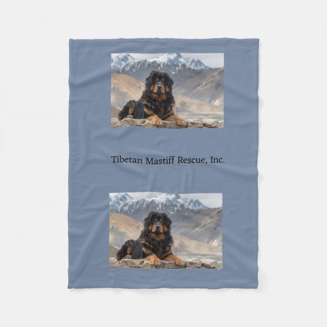 Cobertor De Velo Mastim tibetano em Montanhas Fleece Blanket (Frente)
