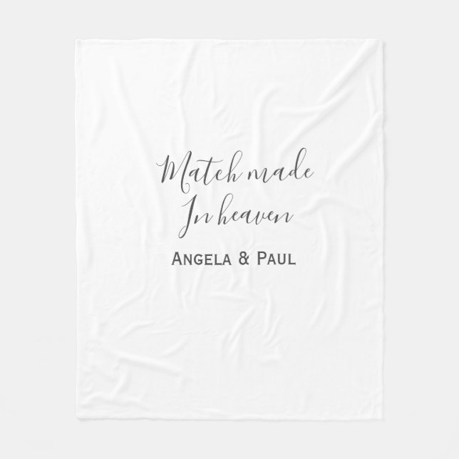 Cobertor De Velo Match made in heaven name couple wedding simple  (Frente)