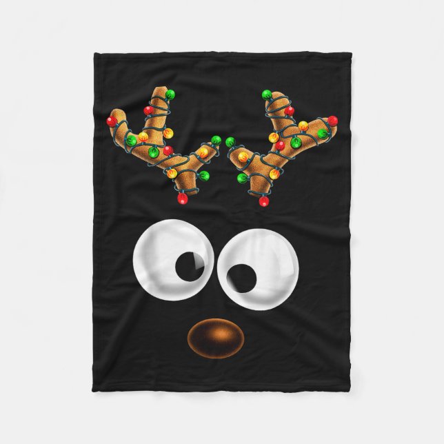 Cobertor De Velo Matching Family Christmas Reindeer Face Christmas  (Frente)