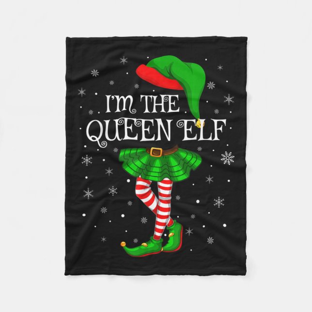 Cobertor De Velo Matching Family Group I'm The Queen Elf Christmas  (Frente)