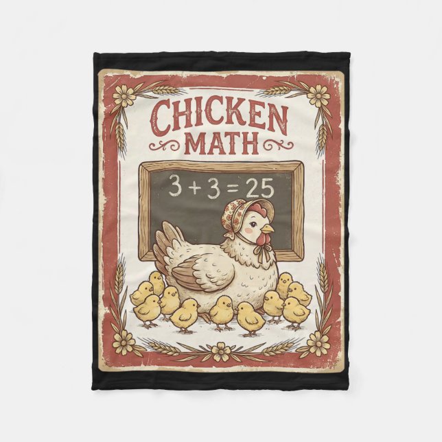 Cobertor De Velo Matemática de Frango Equação Engraçada de Quadro N (Frente)