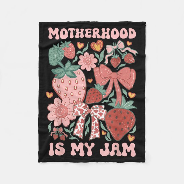 Cobertor De Velo Maternidade é Morango Boho Gráfico Mães (Frente)