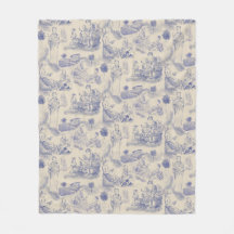 Maternidade Moderna Toile de Jouy em Periwinkle