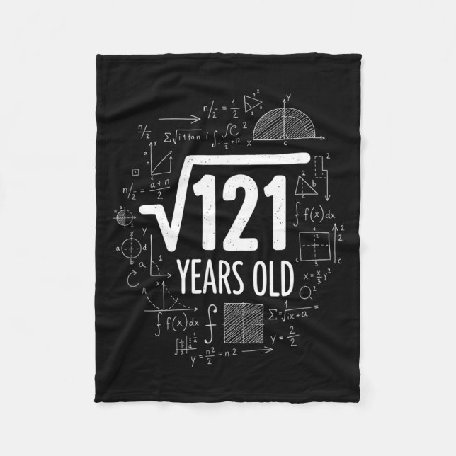 Cobertor De Velo Mathematics Square Root 121 Years Old, Funny Math  (Frente)