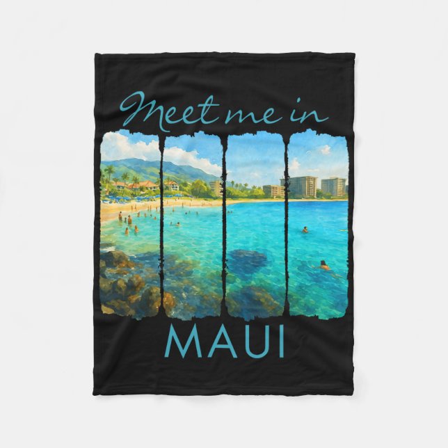 Cobertor De Velo Maui Hawaii Traveling Trip Brushstroke Meet Me In  (Frente)