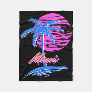 Cobertor De Velo Maui Vaporwave Synth Ulun Sunset 80s Beach Retro