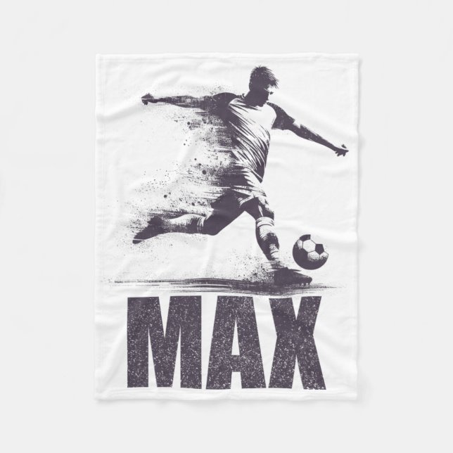 Cobertor De Velo Max Soccer Boys Personalized First Name Max  (Frente)