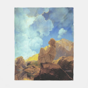 Cobertor De Velo Maxfield Parrish Manhã 1922 Nuvem Azul Arte Fina