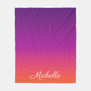 Cobertor De Velo Mbre de gradiente roxo, rosa e laranja