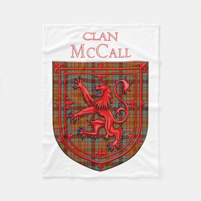 Cobertor De Velo McCall Tartan Scottish Plaid Lion Rampant (Frente)