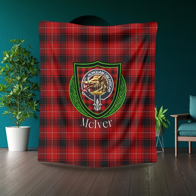 Cobertor De Velo McIver Scottish Clan Tartan Crest (Criador carregado)
