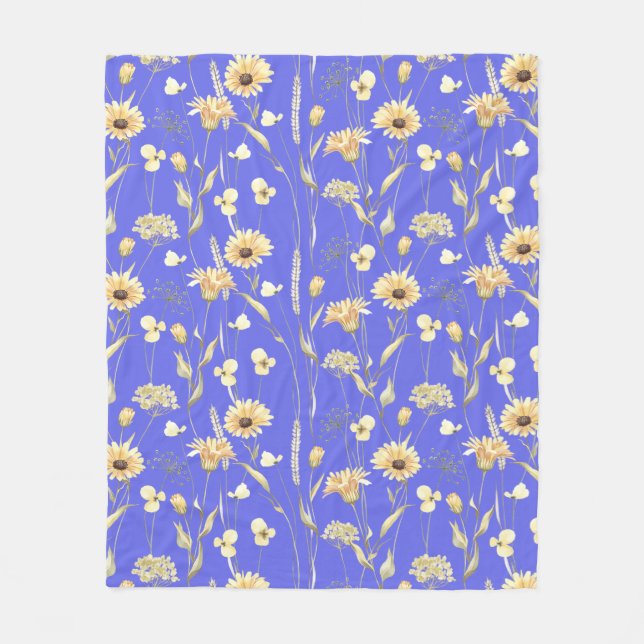 Cobertor De Velo Meadow cotage impressão azul (Frente)