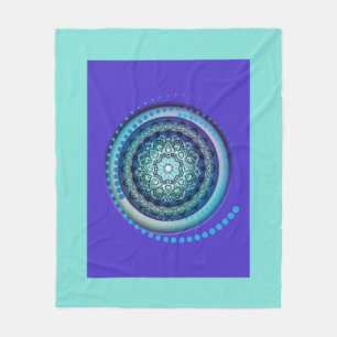 Cobertor De Velo Medalhão Azul - Design espiral