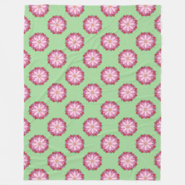 Cobertor De Velo Medalhão Verde-Asiático Pastel Rosa Floral