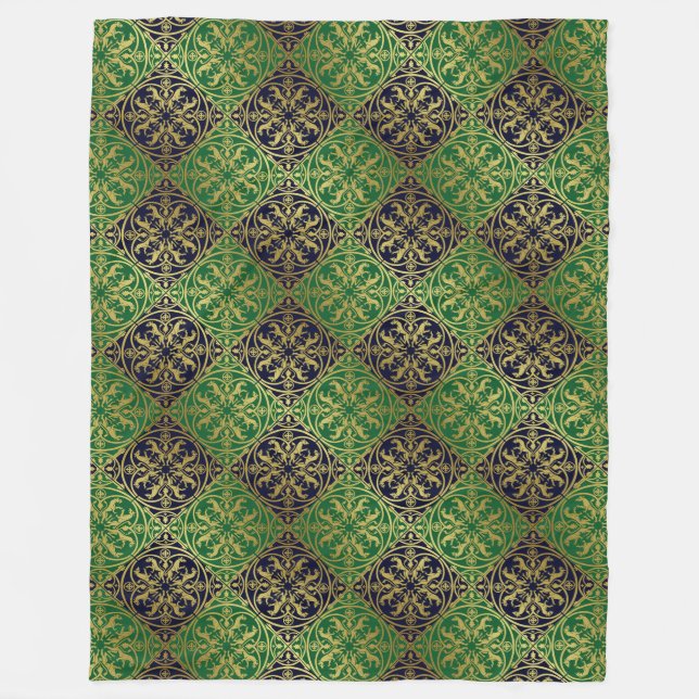 Cobertor De Velo Medieval Renaisance Herald Lion Leopard Metálico (Frente)