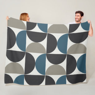 Cobertor De Velo Médio-Século Moderno Cinza Azul Gunmetal