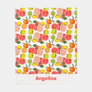 Cobertor De Velo Mediterranean Lemon  Leaves name Fleece Blanket