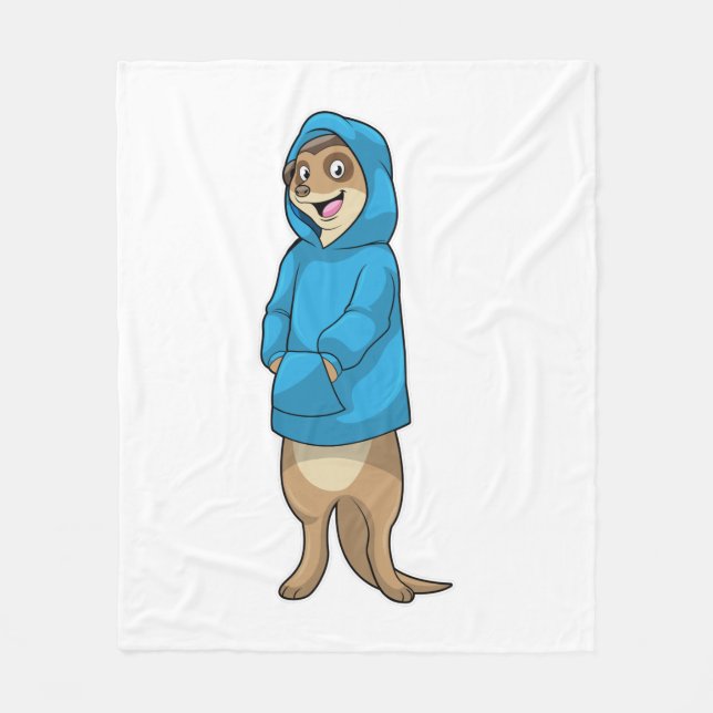 Cobertor De Velo Meerkat com Hoodie (Frente)