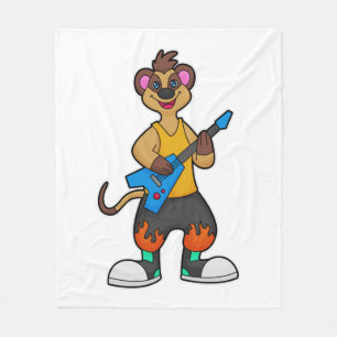 Cobertor De Velo Meerkat como músico com violão