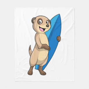Cobertor De Velo Meerkat como Surfer com Surfboard
