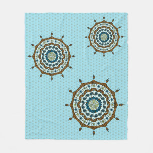 Cobertor De Velo Mehndi Fantasy Copper Fleece Blanket