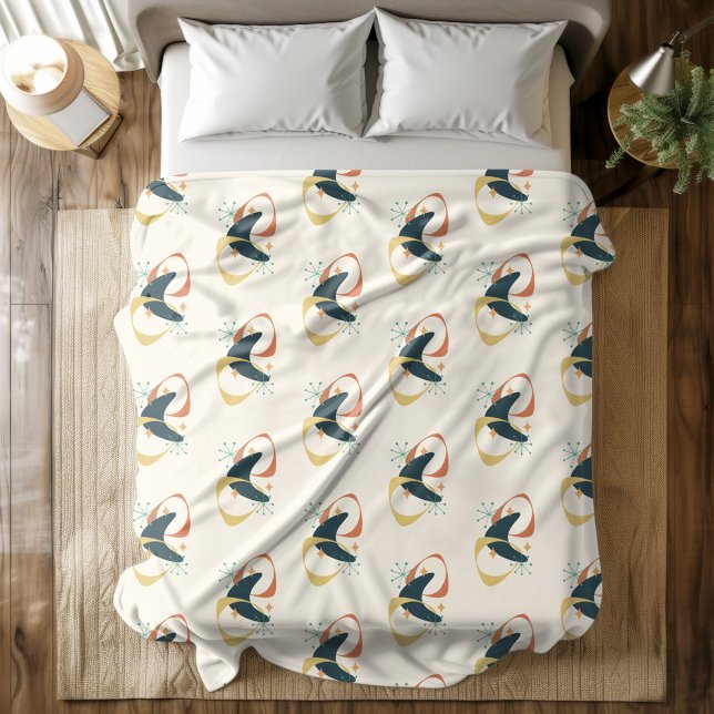 Cobertor De Velo Meio século Carvão Atômica Amarelo amarelo alaranj (Criador carregado)