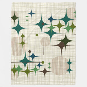 Cobertor De Velo Meio século Starbursts moderno e globos