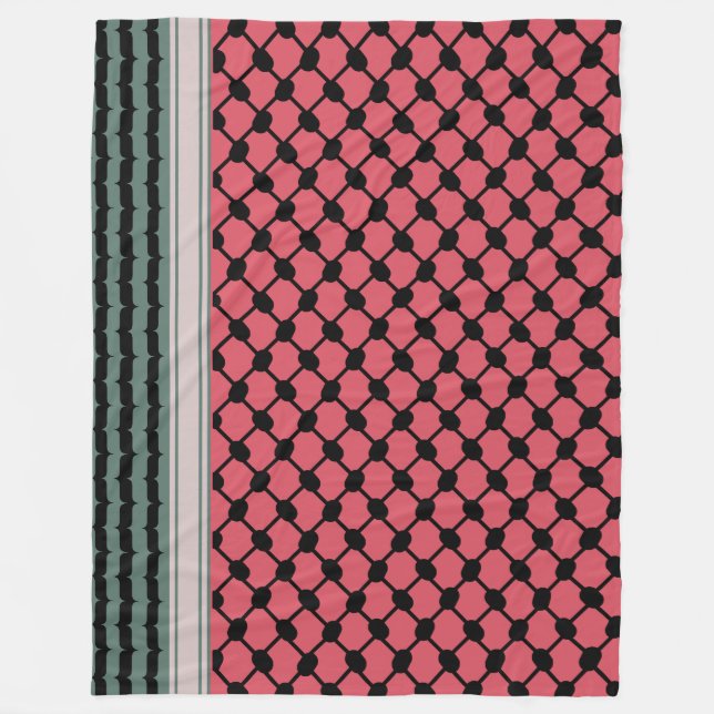 Cobertor De Velo Melancia palestiniana Hatta Keffiyeh Kufiya Folk (Frente)