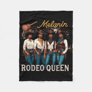 Cobertor De Velo Melanin Rodeo Queen Black Cowgirl Afro-Americana