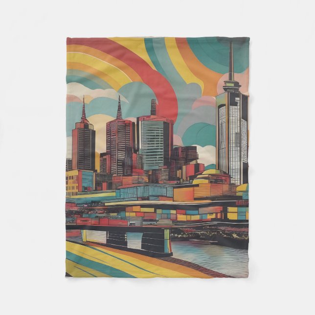 Cobertor De Velo Melbourne poster vintage (Frente)