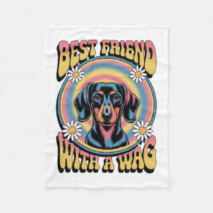 Cobertor De Velo Melhor amigo Dachshund com um abanar