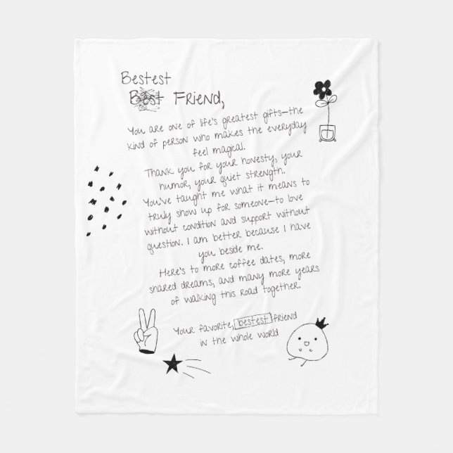 Cobertor De Velo Melhor Amigo - Letra Fleece Blanket (Frente)