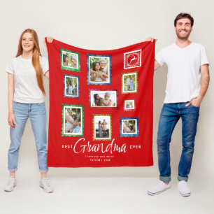 Cobertor De Velo Melhor Avó 9-Foto Selos Vintage Vermelhos Natal