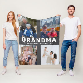 Cobertor De Velo Melhor Avó - Dia de os pais Personalizado de 4 Fot