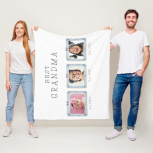 Cobertor De Velo Melhor Avó Est Data Personalizada 3 Foto Fofo Chiq