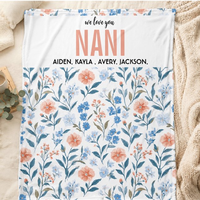 Cobertor De Velo Melhor Avó flor Já | Feliz Dia dos Avós (Best Grandma flower Ever | Happy Grandparents day Fleece Blanket)