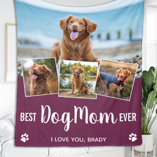 Cobertor De Velo Melhor Colagem de Fotografias Magenta 4 Cães Mãe