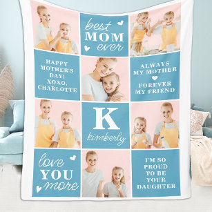 Cobertor De Velo Melhor Dia de as mães de Colagem de Fotos Personal