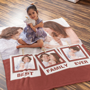 Cobertor De Velo Melhor Família de Sempre Colagem de 4 Fotos Person