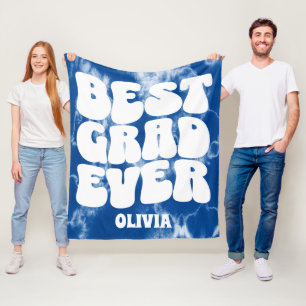 Cobertor De Velo Melhor Formando De Graduação De Tie Dye Azul