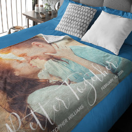 Cobertor De Velo Melhor Juntos | Foto de Casal de Tipografia Whimsy