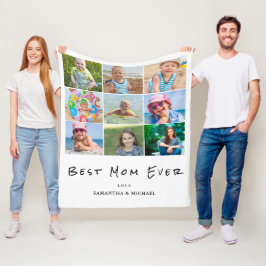 Cobertor De Velo Melhor Mãe 9 Foto Collage Fleece Blanket