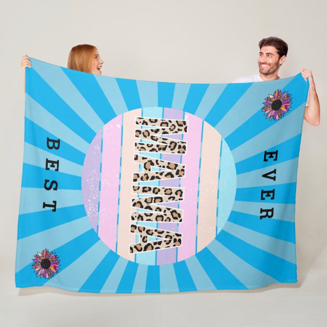 Cobertor De Velo Melhor Mãe Blue Floral Personalizar (In Situ)