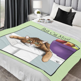 Cobertor De Velo Melhor Mãe de Gato Doce Gato Tabby Dia das Mães Ve