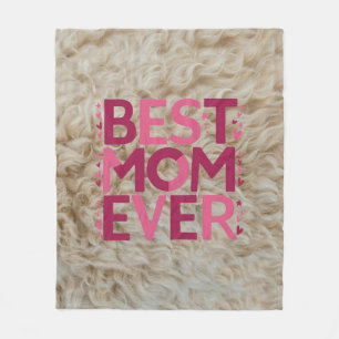 Cobertor De Velo Melhor Mãe de Todos os Tempos em Tipografia Rosa n