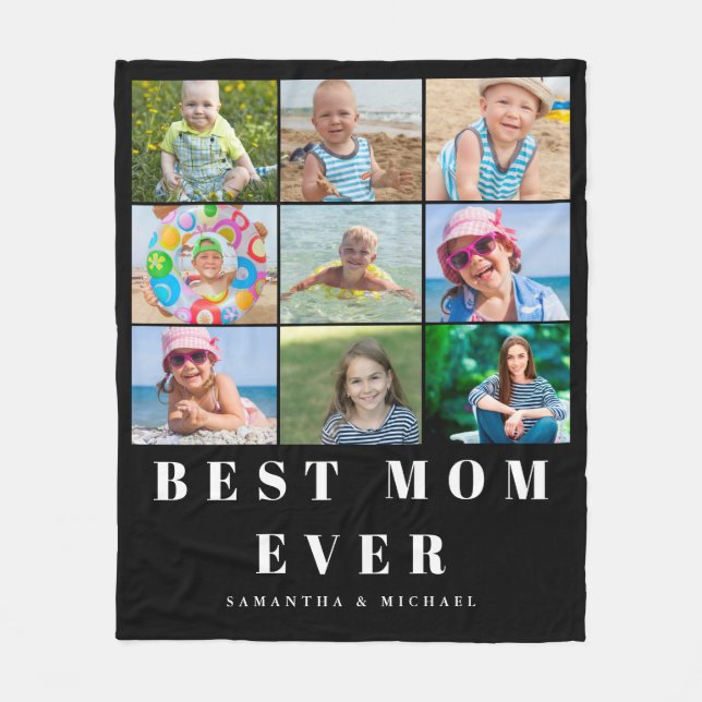 Cobertor De Velo Melhor Mãe Foto Collage Fleece Blanket (Frente)
