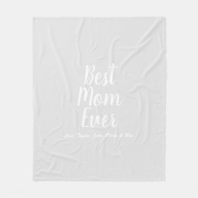 Cobertor De Velo Melhor Mãe Já cinza na moda de script personalizad (Frente)